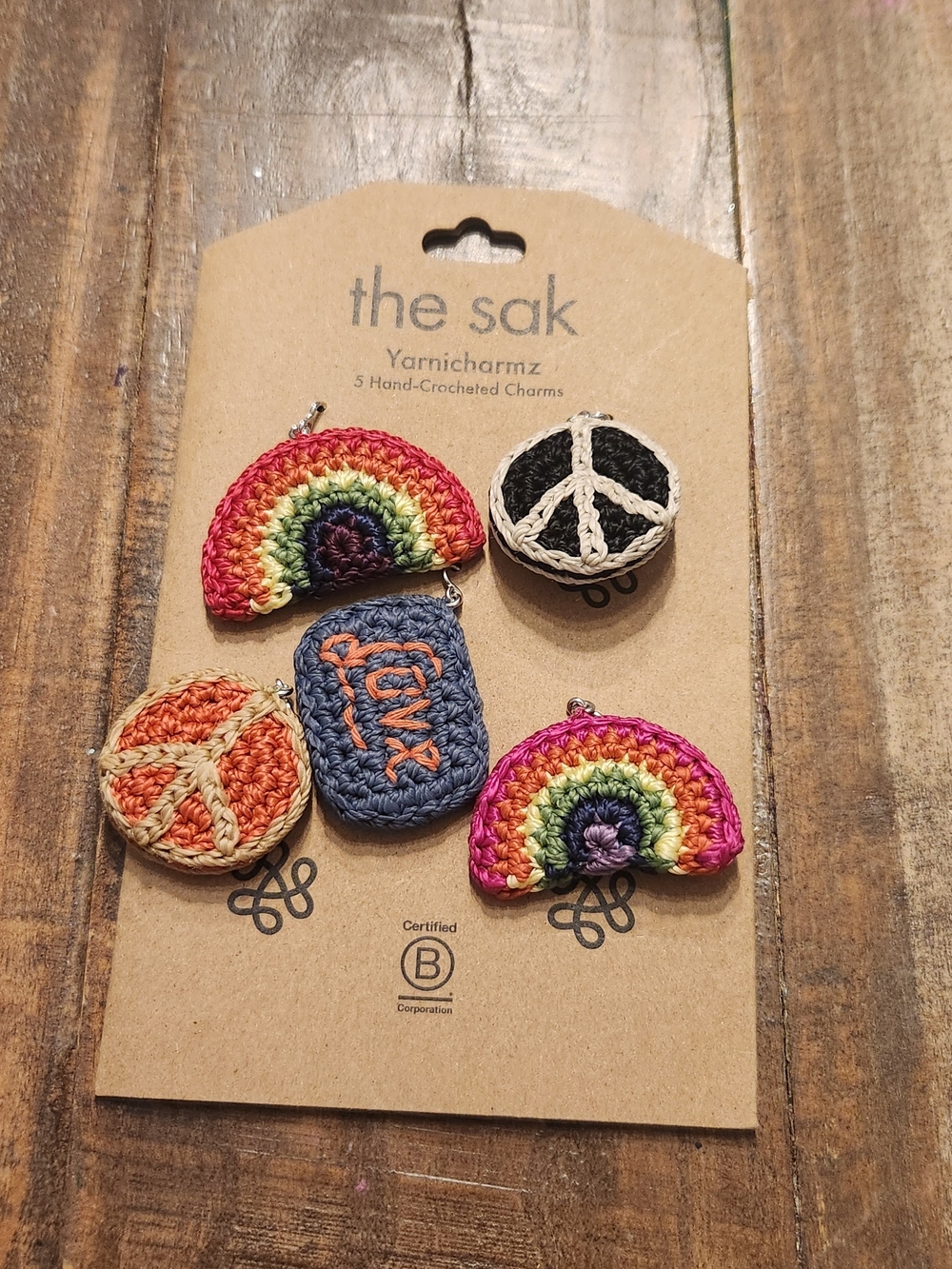 Nee The sak  Multicolor Crochet Charm Set - 5 Hand-Crocheted Charms